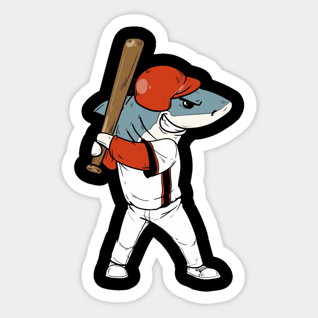 Funny Baseball Shark Shirt I sea sports gift Sticker by biNutz